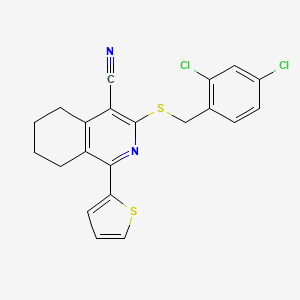 3-[(2,4-Dichlorobenzyl)sulfanyl]-1-(thiophen-2-yl)-5,6,7,8-tetrahydroisoquinoline-4-carbonitrile