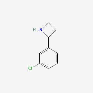 molecular formula C9H10ClN B15147434 2-(3-Chlorophenyl)azetidine CAS No. 1270440-38-4