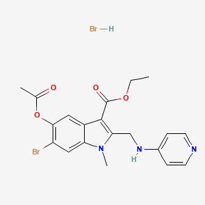 molecular formula C20H21Br2N3O4 B15147626 ethyl 5-(acetyloxy)-6-bromo-1-methyl-2-[(pyridin-4-ylamino)methyl]-1H-indole-3-carboxylate hydrobromide 