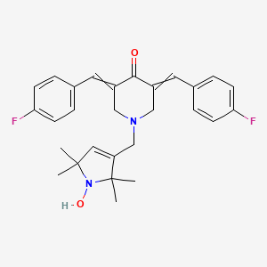 3,5-Bis[(4-fluorophenyl)methylidene]-1-[(1-hydroxy-2,2,5,5-tetramethylpyrrol-3-yl)methyl]piperidin-4-one