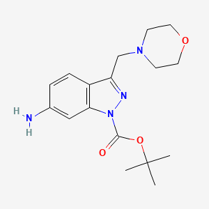 molecular formula C17H24N4O3 B15147742 6-Amino-3-morpholin-4-ylmethyl-indazole-1-carboxylic acid tert-butyl ester CAS No. 887591-01-7