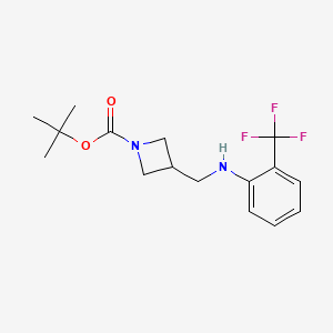 molecular formula C16H21F3N2O2 B15147777 Tert-butyl 3-({[2-(trifluoromethyl)phenyl]amino}methyl)azetidine-1-carboxylate CAS No. 887590-20-7