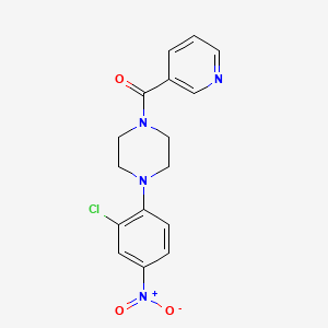 molecular formula C16H15ClN4O3 B15147802 (4-(2-Chloro-4-nitrophenyl)piperazin-1-yl)(pyridin-3-yl)methanone 