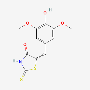 molecular formula C12H11NO4S2 B15147808 (5E)-5-[(4-hydroxy-3,5-dimethoxyphenyl)methylidene]-2-sulfanyl-1,3-thiazol-4-one 