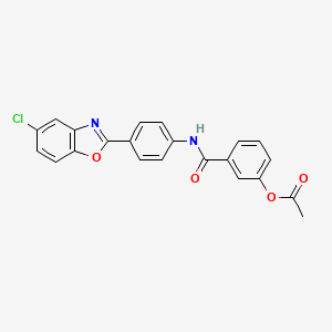 molecular formula C22H15ClN2O4 B15147851 3-{[4-(5-Chloro-1,3-benzoxazol-2-yl)phenyl]carbamoyl}phenyl acetate 