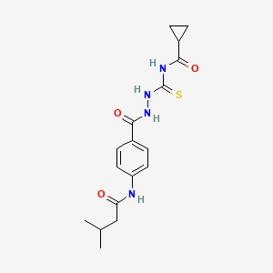 N-{[2-({4-[(3-methylbutanoyl)amino]phenyl}carbonyl)hydrazinyl]carbonothioyl}cyclopropanecarboxamide