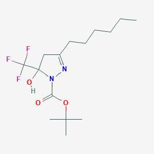 molecular formula C15H25F3N2O3 B15147883 tert-butyl 3-hexyl-5-hydroxy-5-(trifluoromethyl)-4H-pyrazole-1-carboxylate 