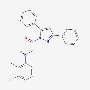 molecular formula C24H20ClN3O B15147899 2-[(3-chloro-2-methylphenyl)amino]-1-(3,5-diphenyl-1H-pyrazol-1-yl)ethanone 