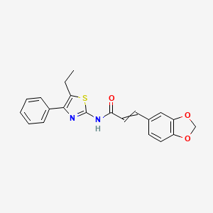 2-Propenamide, 3-(1,3-benzodioxol-5-YL)-N-(5-ethyl-4-phenyl-2-thiazolyl)-