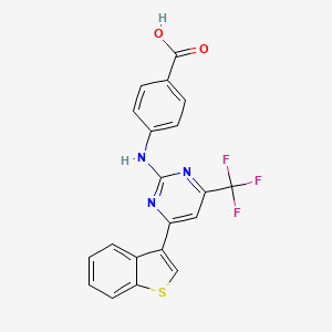 4-[[4-(Benzothiophen-3-yl)-6-(trifluoromethyl)pyrimidin-2-yl]amino]benzoic acid