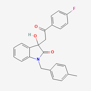 molecular formula C24H20FNO3 B15147992 3-[2-(4-Fluorophenyl)-2-oxoethyl]-3-hydroxy-1-[(4-methylphenyl)methyl]indol-2-one 