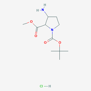 molecular formula C11H21ClN2O4 B15148092 1-Tert-butyl 2-methyl 3-aminopyrrolidine-1,2-dicarboxylate hydrochloride 