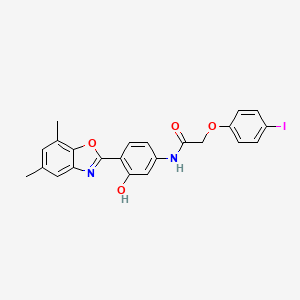 molecular formula C23H19IN2O4 B15148107 N-[4-(5,7-dimethyl-1,3-benzoxazol-2-yl)-3-hydroxyphenyl]-2-(4-iodophenoxy)acetamide 