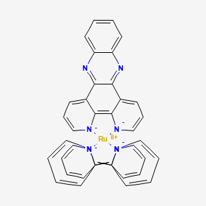 molecular formula C38H26N8Ru+2 B15148132 2-pyridin-1-id-2-ylidenepyridin-1-ide;quinoxalino[2,3-f][1,10]phenanthroline-4,5-diide;ruthenium(8+) 