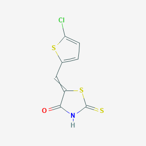 molecular formula C8H4ClNOS3 B15148199 (5E)-5-[(5-chlorothiophen-2-yl)methylidene]-2-sulfanyl-1,3-thiazol-4-one 