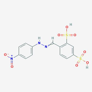 (E)-4-((2-(4-nitrophenyl)hydrazono)methyl)benzene-1,3-disulfonic acid