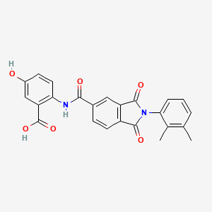 molecular formula C24H18N2O6 B15148218 2-({[2-(2,3-dimethylphenyl)-1,3-dioxo-2,3-dihydro-1H-isoindol-5-yl]carbonyl}amino)-5-hydroxybenzoic acid 