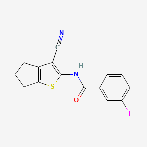 molecular formula C15H11IN2OS B15148248 N-(3-cyano-5,6-dihydro-4H-cyclopenta[b]thiophen-2-yl)-3-iodobenzamide 