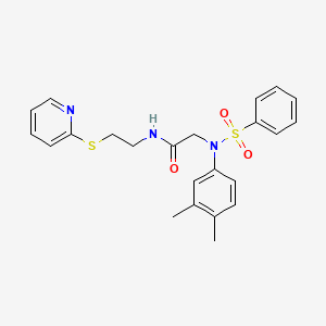 2-[N-(3,4-Dimethylphenyl)benzenesulfonamido]-N-[2-(pyridin-2-ylsulfanyl)ethyl]acetamide