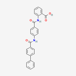 molecular formula C27H20N2O4 B15148324 2-[({4-[(Biphenyl-4-ylcarbonyl)amino]phenyl}carbonyl)amino]benzoic acid 