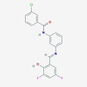 3-chloro-N-(3-{[(E)-(2-hydroxy-3,5-diiodophenyl)methylidene]amino}phenyl)benzamide