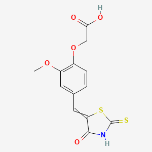 2-[2-methoxy-4-[(E)-(4-oxo-2-sulfanylidene-1,3-thiazolidin-5-ylidene)methyl]phenoxy]acetic acid