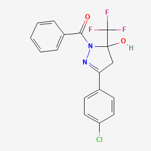 [3-(4-chlorophenyl)-5-hydroxy-5-(trifluoromethyl)-4,5-dihydro-1H-pyrazol-1-yl](phenyl)methanone