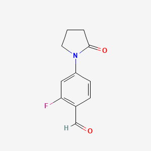 molecular formula C11H10FNO2 B15148392 2-Fluoro-4-(2-oxopyrrolidin-1-yl)benzaldehyde 