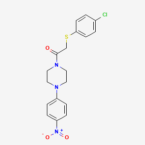 molecular formula C18H18ClN3O3S B15148448 2-[(4-Chlorophenyl)sulfanyl]-1-[4-(4-nitrophenyl)piperazin-1-yl]ethanone 