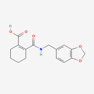 2-[(1,3-Benzodioxol-5-ylmethyl)carbamoyl]cyclohex-1-ene-1-carboxylic acid