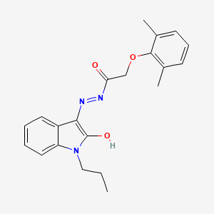 2-(2,6-dimethylphenoxy)-N'-[(3Z)-2-oxo-1-propyl-1,2-dihydro-3H-indol-3-ylidene]acetohydrazide