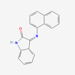 molecular formula C18H12N2O B15148560 (3E)-3-(naphthalen-1-ylimino)-1,3-dihydro-2H-indol-2-one CAS No. 33829-10-6