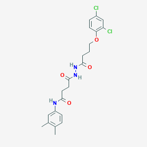 4-{2-[4-(2,4-dichlorophenoxy)butanoyl]hydrazinyl}-N-(3,4-dimethylphenyl)-4-oxobutanamide