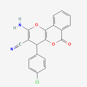 molecular formula C19H11ClN2O3 B15148630 2-amino-4-(4-chlorophenyl)-6-oxo-4H-pyrano[3,2-c]isochromene-3-carbonitrile 