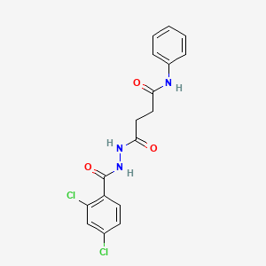 molecular formula C17H15Cl2N3O3 B15148674 4-{2-[(2,4-dichlorophenyl)carbonyl]hydrazinyl}-4-oxo-N-phenylbutanamide 