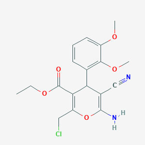 molecular formula C18H19ClN2O5 B15148697 ethyl 6-amino-2-(chloromethyl)-5-cyano-4-(2,3-dimethoxyphenyl)-4H-pyran-3-carboxylate 