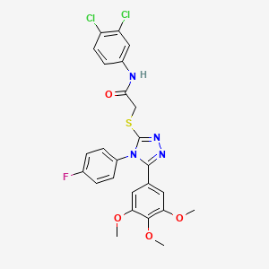 molecular formula C25H21Cl2FN4O4S B15148709 N-(3,4-Dichlorophenyl)-2-{[4-(4-fluorophenyl)-5-(3,4,5-trimethoxyphenyl)-1,2,4-triazol-3-YL]sulfanyl}acetamide 