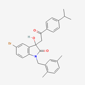 5-bromo-1-(2,5-dimethylbenzyl)-3-hydroxy-3-{2-oxo-2-[4-(propan-2-yl)phenyl]ethyl}-1,3-dihydro-2H-indol-2-one