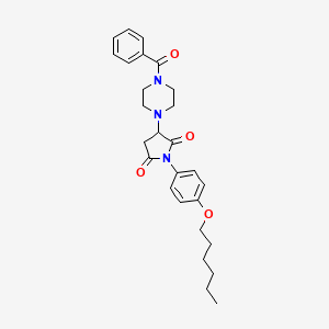 1-[4-(Hexyloxy)phenyl]-3-[4-(phenylcarbonyl)piperazin-1-yl]pyrrolidine-2,5-dione