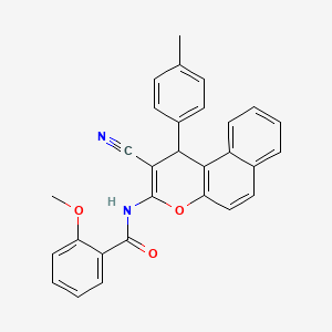 N-[2-cyano-1-(4-methylphenyl)-1H-benzo[f]chromen-3-yl]-2-methoxybenzamide