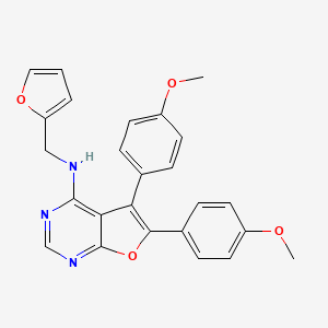 N-(furan-2-ylmethyl)-5,6-bis(4-methoxyphenyl)furo[2,3-d]pyrimidin-4-amine