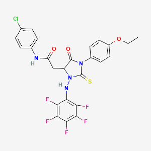 N-(4-chlorophenyl)-2-{1-(4-ethoxyphenyl)-5-oxo-3-[(pentafluorophenyl)amino]-2-thioxoimidazolidin-4-yl}acetamide