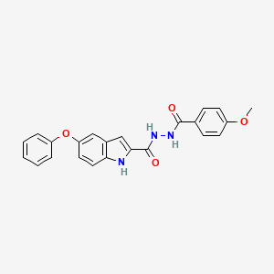 N'-[(4-methoxyphenyl)carbonyl]-5-phenoxy-1H-indole-2-carbohydrazide