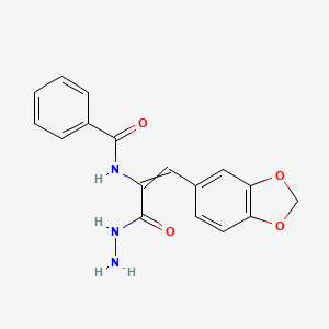 N-[2-benzo[1,3]dioxol-5-yl-1-(hydrazinecarbonyl)ethenyl]benzamide