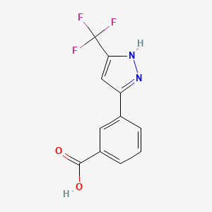 molecular formula C11H7F3N2O2 B15148963 3-[3-(Trifluoromethyl)-1H-pyrazol-5-yl]benzoic acid 