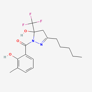 (2-hydroxy-3-methylphenyl)[5-hydroxy-3-pentyl-5-(trifluoromethyl)-4,5-dihydro-1H-pyrazol-1-yl]methanone