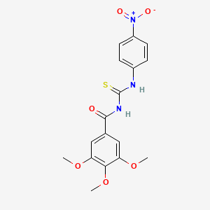 molecular formula C17H17N3O6S B15148986 3,4,5-trimethoxy-N-[(4-nitrophenyl)carbamothioyl]benzamide CAS No. 74717-21-8