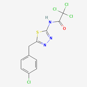 molecular formula C11H7Cl4N3OS B15149020 2,2,2-trichloro-N-[5-(4-chlorobenzyl)-1,3,4-thiadiazol-2-yl]acetamide 