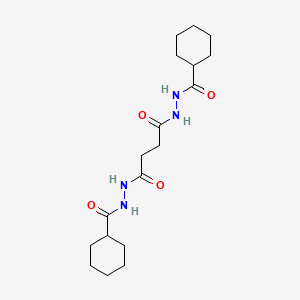 molecular formula C18H30N4O4 B15149085 N'~1~,N'~4~-bis(cyclohexylcarbonyl)butanedihydrazide 