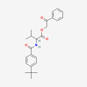 molecular formula C24H29NO4 B15149092 2-oxo-2-phenylethyl N-[(4-tert-butylphenyl)carbonyl]valinate 